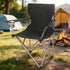 Generic Heavy-Duty Quad Folding Camp Chair with Cup Holder, Portable Outdoor Chair, Black