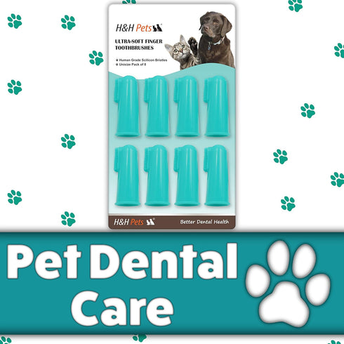 H&H Pets Dog Finger Toothbrushes, Professional Pet Finger Dental Brush Set for Dogs, Soft Bristles, Size Small, 4 Count