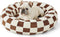 Lesure Donut Small Dog Bed - Brown Round Cat Bed for Indoor Cats, Anti-Anxiety Calming, Washable Plush & Anti Slip