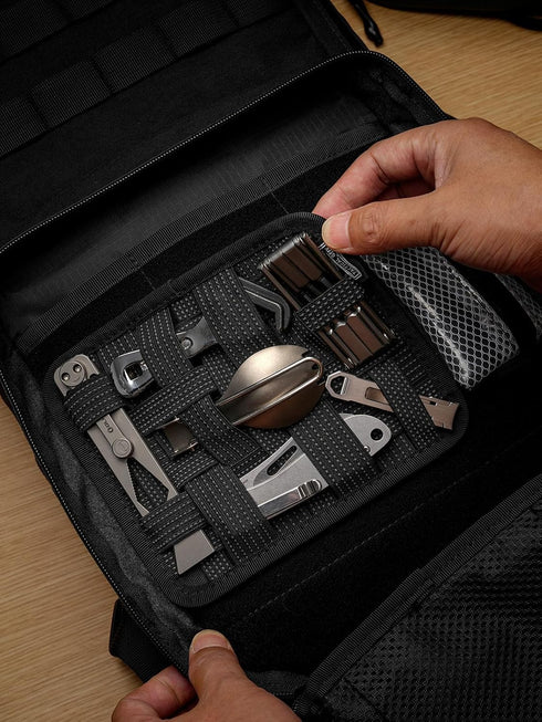 Backpack (TCM11-M-Black) TACTICAL_GEEK EDC Organizer Board, Anti-Slip Elastic Woven Board, Utility Bag Insert Panel