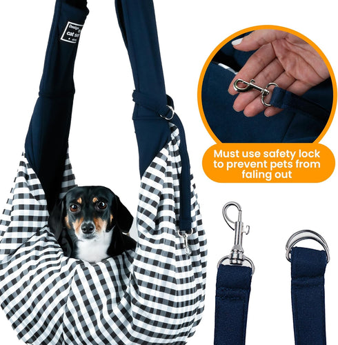 Abrasfba Pet Dog Sling Carrier, Reversible Soft Cat Carrier for Small Dogs, Adjustable Strap, Hands-Free Blue Puppy