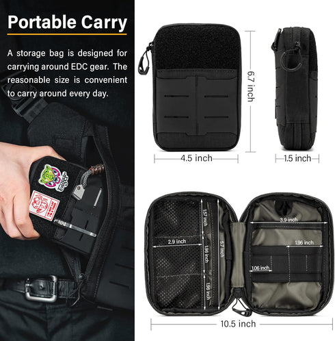 E2.0 TACTICAL GEEK Block EDC Compact Waist Pocket Pouch, Multi-Purpose Molle EDC Pouch Gadget Organizer, Multi-Purpose