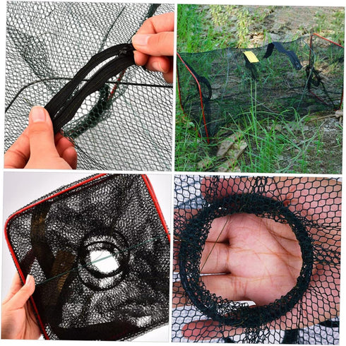18.11X8.66 Inch Set 3 Unomor Folding Lobster Net Portable Crab Trap Crawfish Bait Cage Fishing Net of for Outdoor