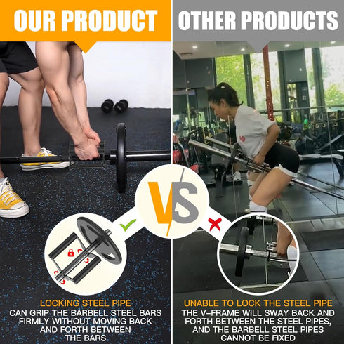 V Bar Row Landmine Handle Attachment for Barbell - Solid Double D Handle with Non-Slip Rubber Grip