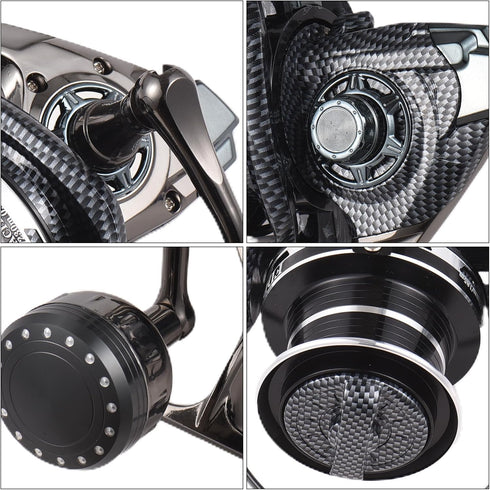 Lixada Fishing Reels Spinning Reel, Long Casting Snake Pattern, 14+1 High Speed Gear Ratio for Saltwater/Freshwater