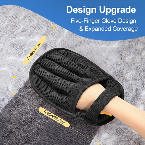 2Pcs 2025 Pet Hair Removal Glove for Cats & Dogs, Newly Upgraded Five-Finger Electrostatic Pet Hair Gloves, Reusable