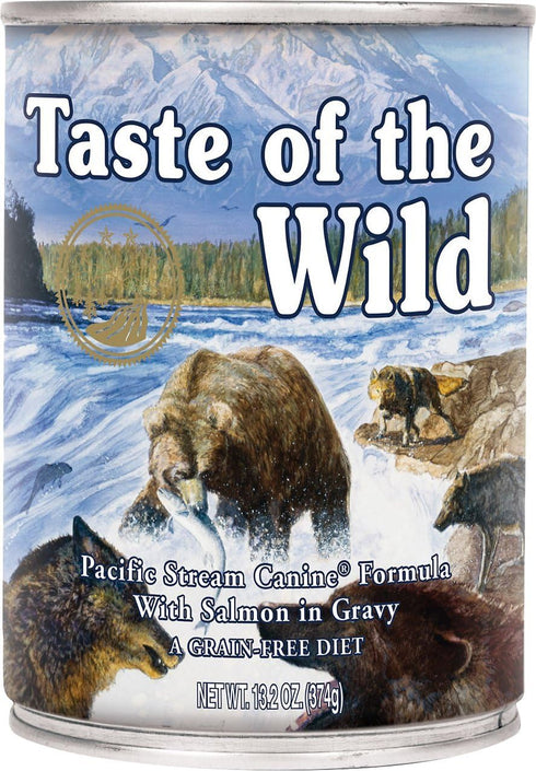 Taste of the Wild Pacific Stream Salmon in Gravy Wet Dog Food Cans, 12 Pack, 13.2 Ounce Each