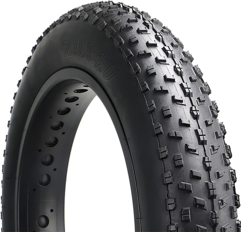 Hycline Fat Bike Replacement Tire: 20x4.0/26x4.0 Inch Puncture Resistant Folding MTB Tires for All Terrain