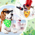 40 Sadnyy Pcs Spring Flower Dog Bandanas Bulk for Dogs Floral Bee Triangle Reversible Dog Bibs Adjustable Puppy