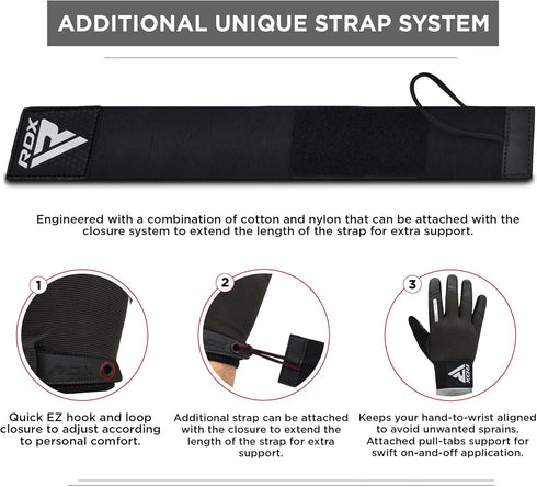RDX Weight Lifting Gloves with Wrist Support -Touch Screen Full Finger Gym Workout, Breathable Anti Slip Padded Grip