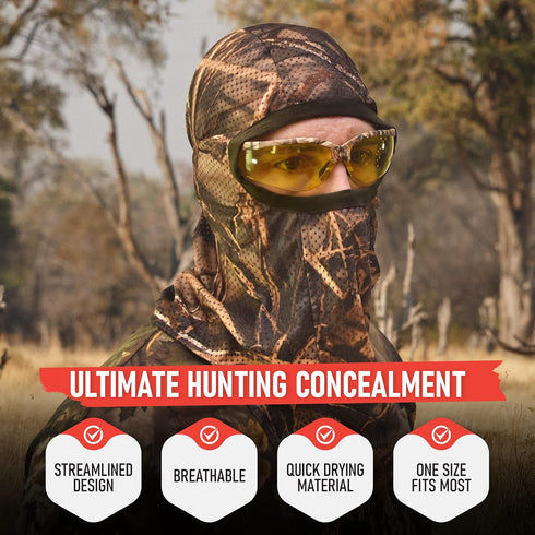 Lightweight Camo Face Mask for Hunting, Turkey Hunting Gear for Men, Camouflage Face Masks