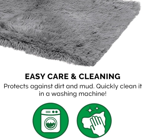 Furhaven Waterproof Throw Blanket for Dogs & Indoor Cats, Washable Shaggy Plush Calming Long Faux Fur Blanket (Gray,