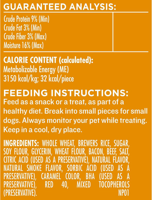 Milk-Bone Stuffed Dog Treats with Real Bacon & Beef, 10 Ounce (Pack of 5), Crunchy Biscuit with Soft Filling