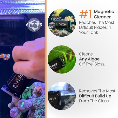 1/4-Inch - Flipper Nano Aquarium Algae Cleaner For Glass Tanks Only Upto