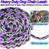 Dog Leash Rope Chain - Heavy Duty Nylon Rope Metal Chain for Medium Large Dogs - 6ft Chew Proof Training Walking