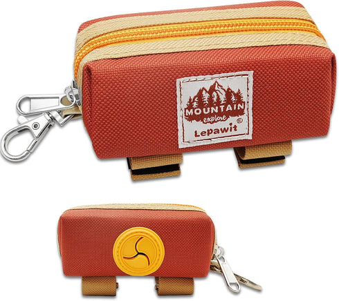 Dog Poop Bag Holder Zippered Pouch, Portable Dog Poop Bag Dispenser with