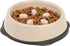 IRIS USA 2 Cups Slow Feeder Dog Bowl, Anti-Choking, Easy to Clean, Interactive Puzzle Toy, Beige/Black