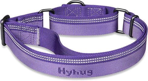 Hyhug Pets Reflective Dog Collar with Jacquard Weave Solid Color Nylon for Daily Walking and Training (Small, Ultra