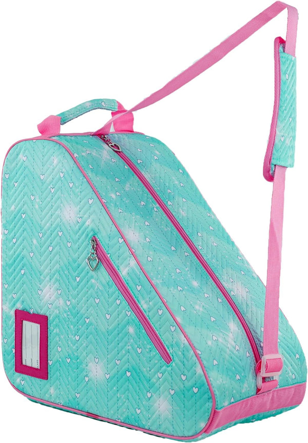 Skate Bags with Lovely Heart and Star Patterns for Roller Skates, Ice Skates, Quad Skates, Inline Skates, Figure