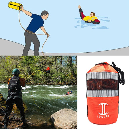 Throw Bag for Water Rescue, 70ft Reflective Throwable Rope, Floating Rescue Ropes for Kayaking, Boating Equipment