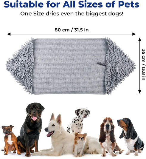 Muddy Mat Original Doggy Dryer, Highly Absorbent Microfiber Washable Dog Shammy Quick Drying Towel