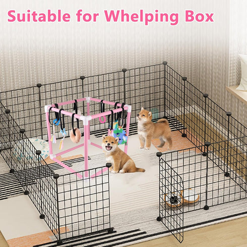 Sibosen 10 Puppy Play Gym with Hanging Toys for Small Dogs Indoor Jungle Playground PVC Frame with Interactive Funny