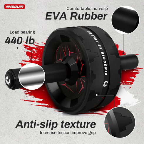 Vinsguir Ab Roller Wheel for Abdominal & Core Strength Training, Fitness Equipment with Knee Pad Accessories