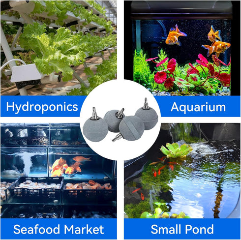 AQUANEAT Pond Air Stone: 2 Inch Long Lasting Aerator Oxygen Diffuser for Aquarium, Fish Tank, Hydroponics, Ponds