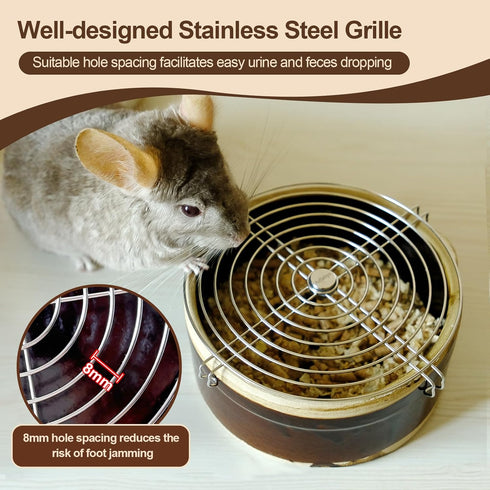 Arfubye Chinchilla Chinchillas, Ceramic Litter Box Corner Litter Box for Small Pets Round Potty Trainer Corner Litter