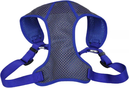 Coastal Pet Comfort Soft Sport Wrap Adjustable Dog Harness - Durable Grey with Blue Harness for Large & Small Dogs,