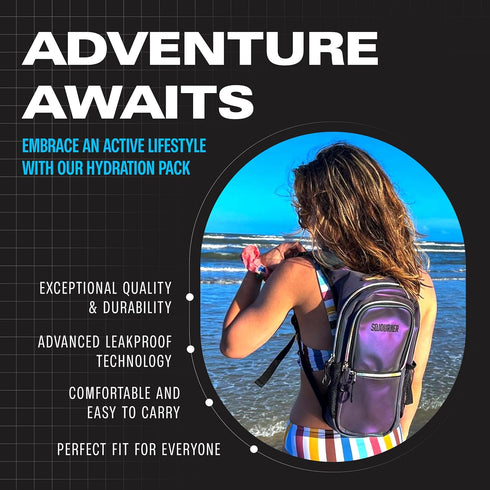 Sojourner Hydration Pack, Water Backpack with 2L Bladder for Hiking, Running, Biking