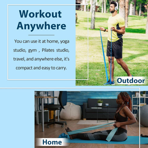 Resistance Bands for Working Out, Elastic Exercise Bands Set for Stretching, Suitable for Rehab, Yoga, Pilates
