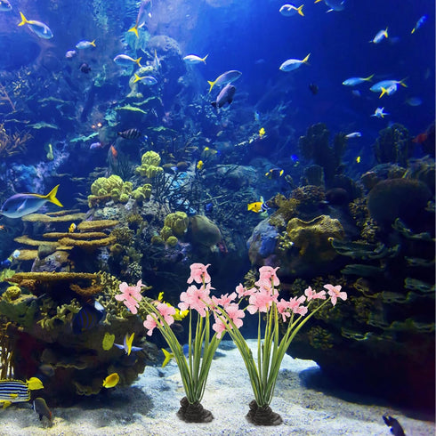 NOLITOY 2Pcs Silk Aquarium Plants for Betta Fish Tank Decoration, Aquatic Plant Models