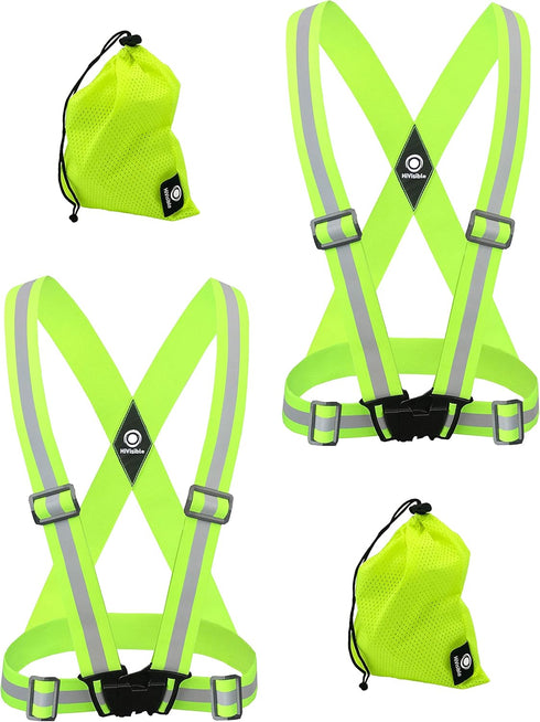 Fully Adjustable Safety Straps Reflective Vest for Running Hi Vis Suspenders for Men Women Safety Vests