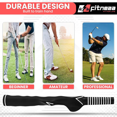 Fitneza Golf Grip Trainer Right Hand for Golf Club | Enhance Grip Strength and Swing Technique | RH Molded Anti-Slip