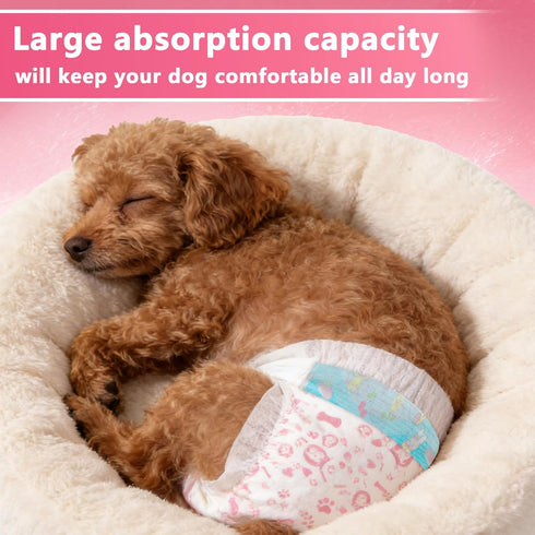 MCJAOHJG Diapers,100 Count,Small,Super Female Dog Diapers,Disposable Dog Absorbent Leak-Proof Diapers for Dogs