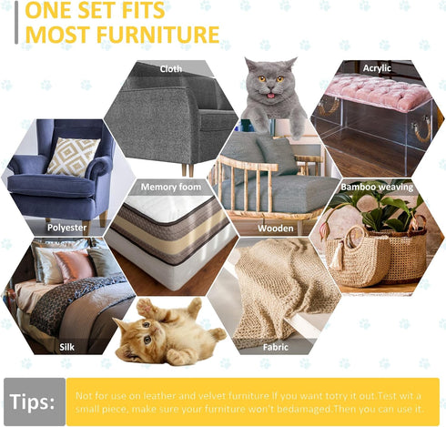 Anti Cat Scratch Furniture Protectors, 11PCS Cat Scratch Deterrent Tape for Couch Corners
