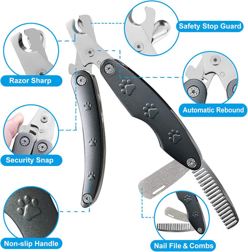 Quite Smoothest Dog Nail Trimmers, Sharp XL Clipper for Large Medium Small Dogs, Heavy Duty Professional Nail Cutters