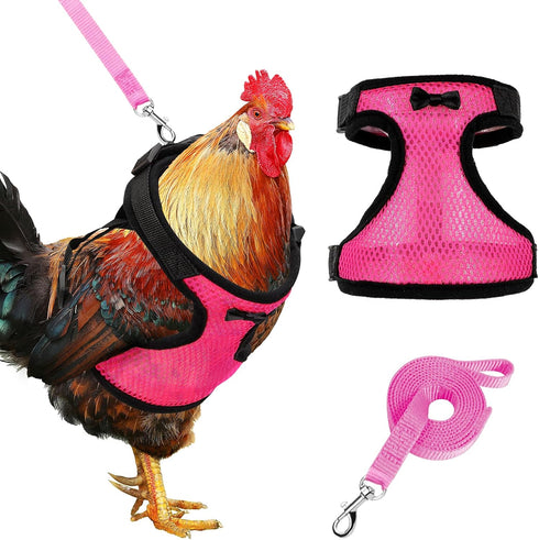 Adhafera Chicken Harness with Leash, Upgraded Double Adjustment Chicken Harness and Leash