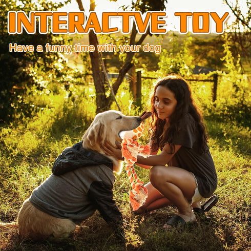 Tough Dog Toys for Puppies and Small-Medium Dogs, Plush Stuffed Animals, Tug of War Rope Toys (Giraffe)