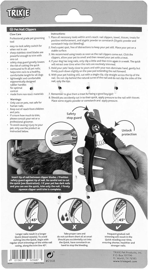 TRIXIE Pet Grooming Nail Clippers for Medium and Large Size Dogs, 6" (16cm)