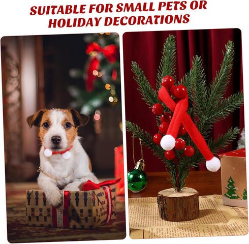Christmas Pet Scarf, Mini Christmas Scarf for Wine Bottle Decorations, Pack of 10