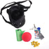 Cosmos Pet Snack Bag, Dog Training Food Pouch with Shoulder Strap and Carabiner, Black, 4.5" x 5.75"