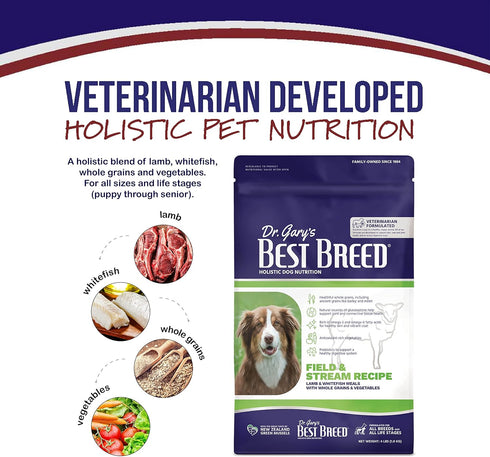 Best Breed Dr. Gary's Field & Stream Recipe, Natural Dry Dog Food for All Breeds and Sizes, 13lbs