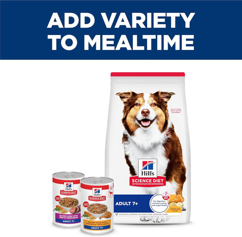 7+ 12.8 oz. 12-Pack Hill's Science Diet Adult Wet Dog Food, Beef & Vegetables, Cans
