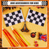 Liliful 5 Pcs Kids Bike Accessories, 2 Pcs Flame Streamers, Bike Bell, 2 Pcs Checkered Flags for Boys Girls