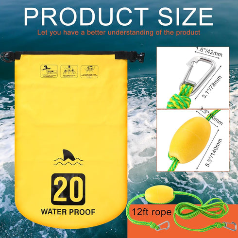 Syhood 2 Set 2 in 1 Sand Anchor and Buoy Kit, Waterproof Dry Bag for Kayaking
