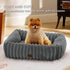 Bedsure Cute Dog Bed for Small Medium Dogs, Washable Furry Puppy Beds, Rectangle Orthopedic Corduroy Fleece,
