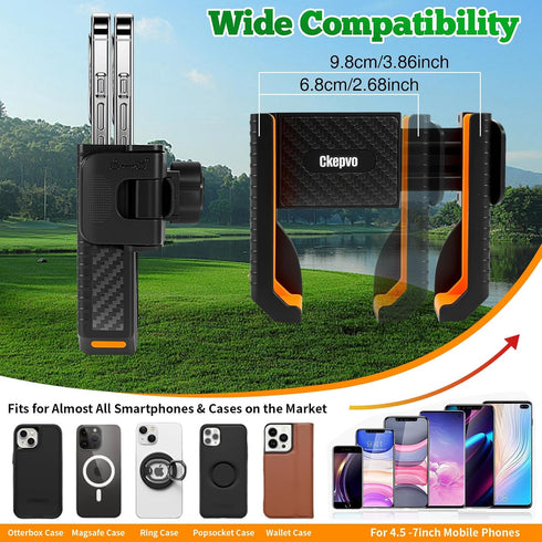 Ckepvo N52 360 4-7", Magnetic Golf Cart Phone Holder Magnets & Rotation,Tool-Free Install for EZGO/Club Car/Yamaha,Fits