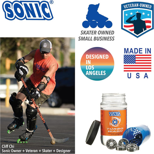 SONIC Turbo Wash, Complete Skate Bearing Cleaning Kit, Includes 8 oz Citrus Cleaner, Made in USA